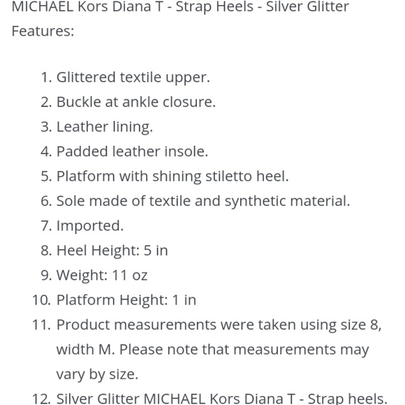 Michael Kors Diana Silver Glitter Heels